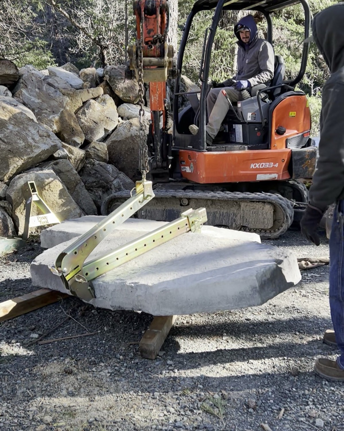 Nick Conley operating equipment on a contractor job site